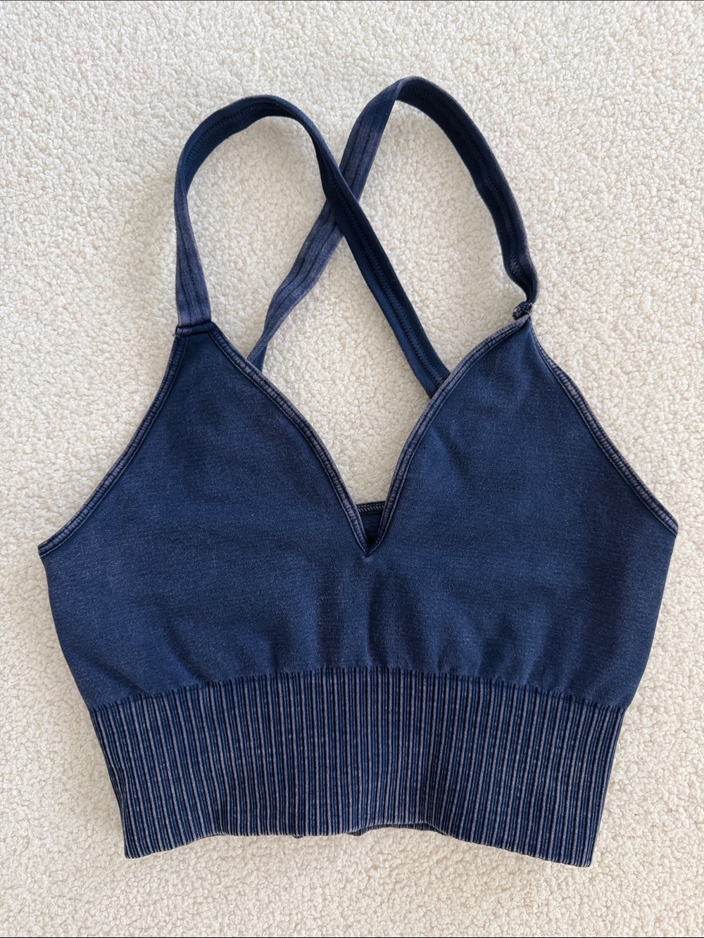 Free Movement Seamless Navy Ribbed Sports Bralette